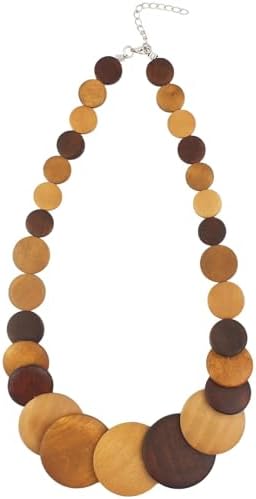 Smooth brown wooden beads strung into a 22.44 inch strand for relaxed daily wear or layering.