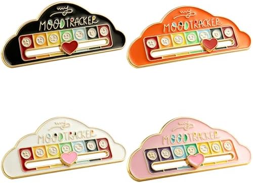 Four cloud badges cast in alloy with smooth sliding track tabs to show your social meter through the day.