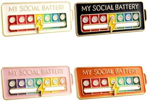 Four alloy slider pins with color shift strips and moving indicators let you signal your energy level across the day.