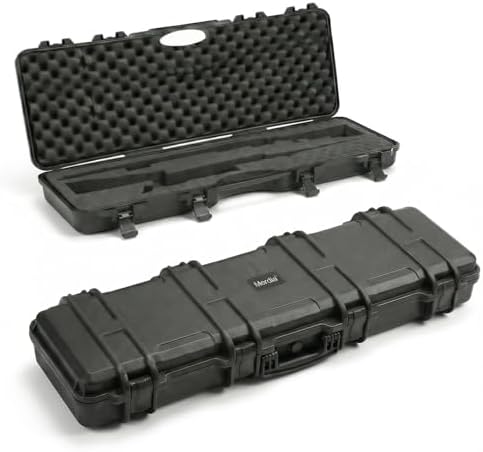 Molded copolymer shell measuring 47.2 inches, lined with convoluted foam and secured with lockable latches for long guns.