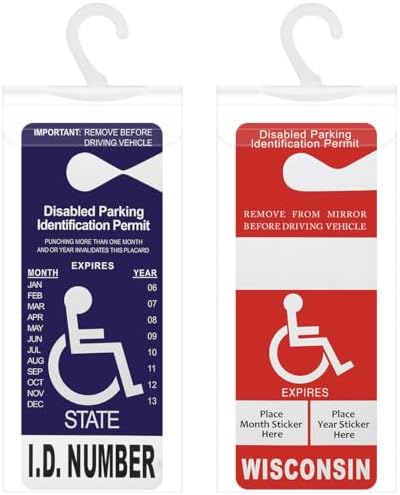 Clear plastic sleeve with a sturdy built-in hook to shield a parking permit from bends, tears, and sun wear.