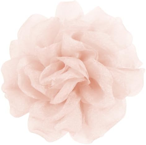 Layered beige fabric petals form this 4.3 inch rose brooch, fitted with both a pin stem and a hair clip on the back.